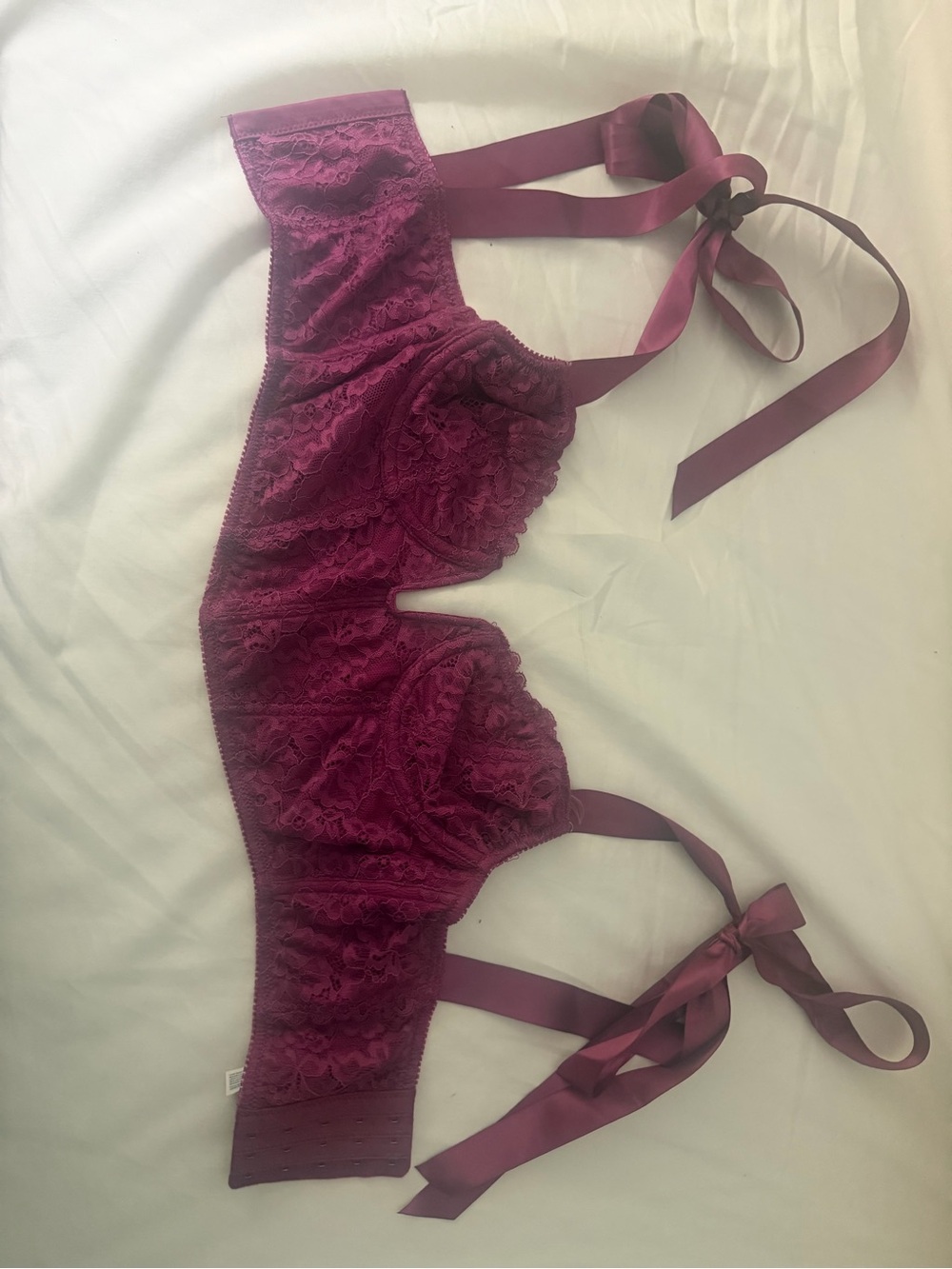 Urban Outfitters Burgundy Lace Ribbon corset top